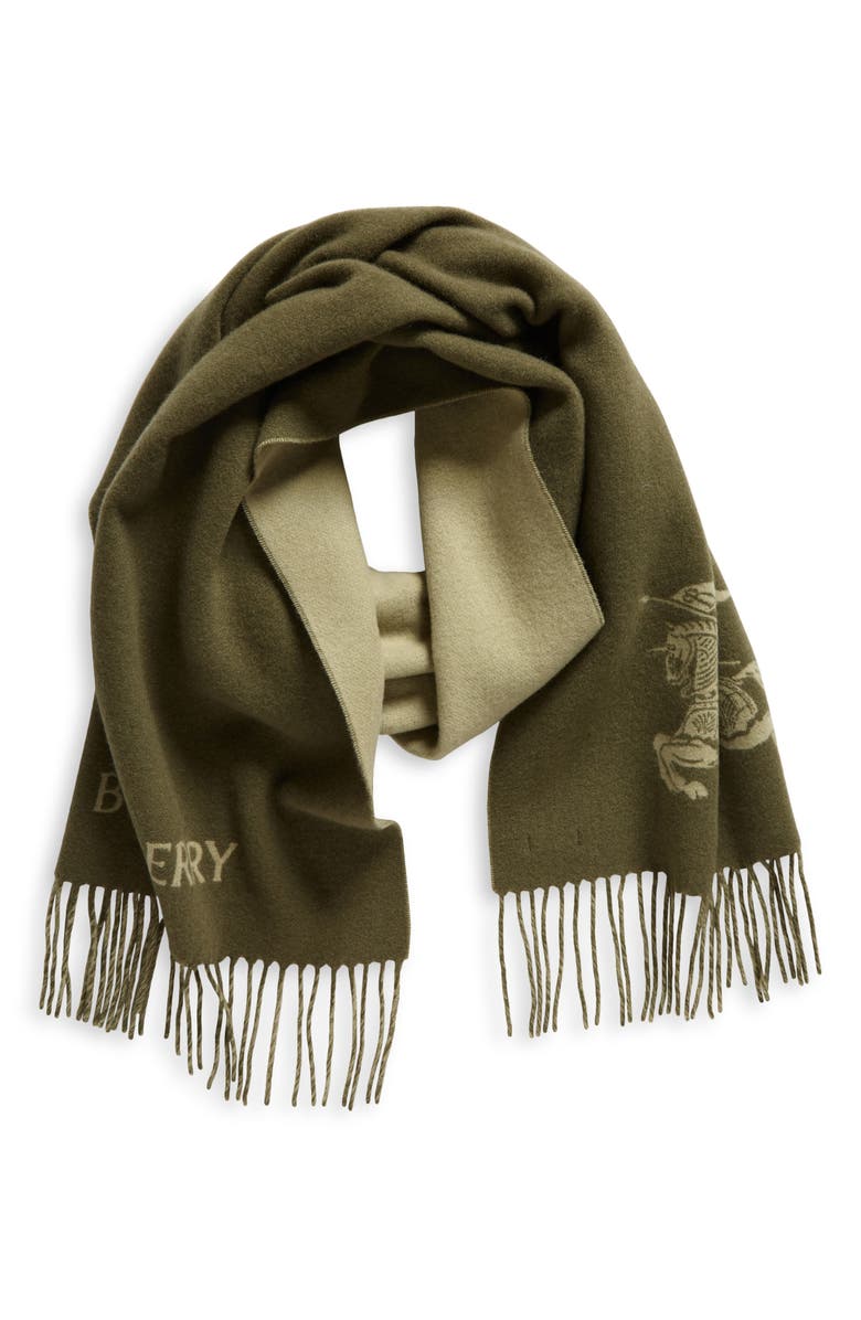 Burberry Knight Jacquard Two Tone Cashmere Scarf, Alternate, color, 