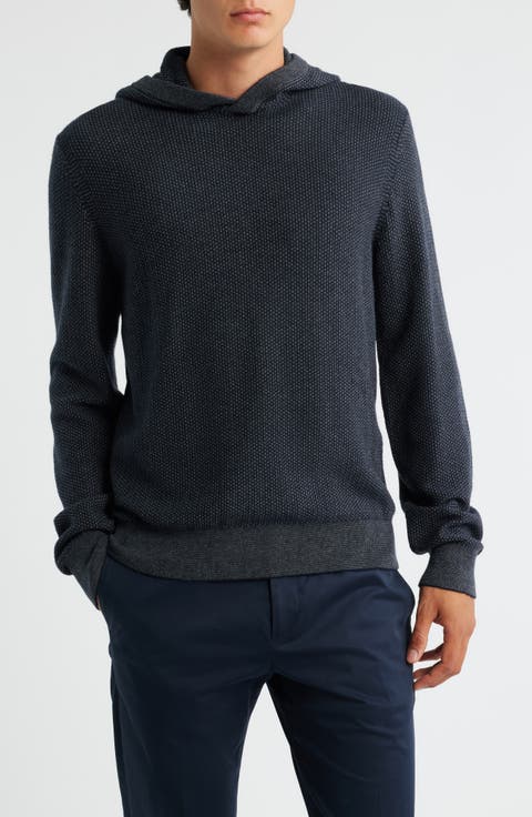 Geometric Jacquard Wool & Cashmere Blend Hoodie