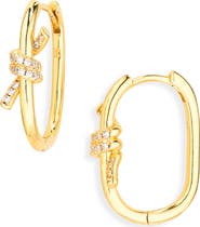 The M Jewelers Cubic Zirconia Knot Oval Hoop Earrings