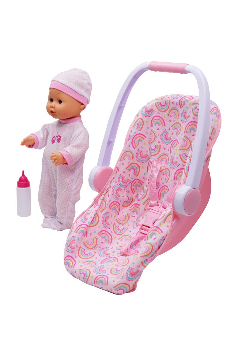 16" Baby Doll With Toy Carrier / Car Seat Kids Playset 3+, Alternate, color, Multicolored