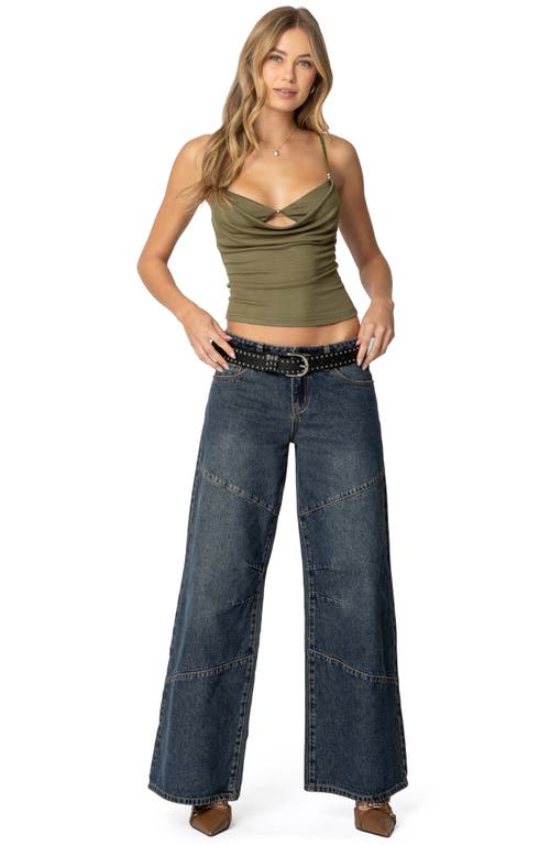 Shop Edikted Layered Cowl Neck Camisole In Green