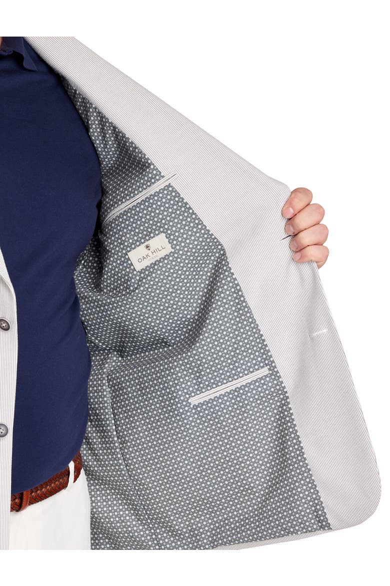 Big & Tall  Striped Seersucker Sport Coat, Alternate, color, GREY