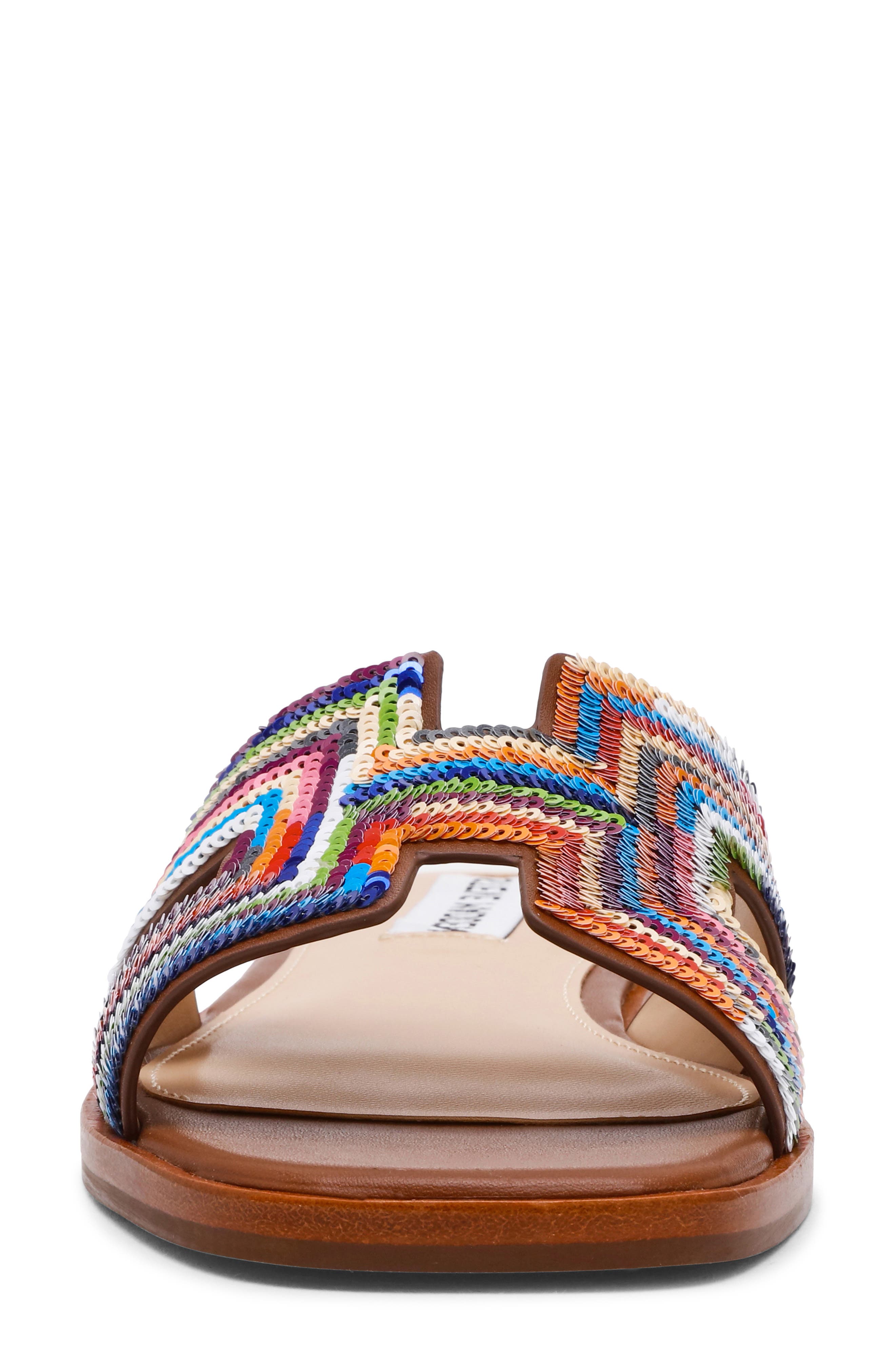 Steve Madden Hadyn Sequin Slide Sandal, Alternate, color, Multi Brown