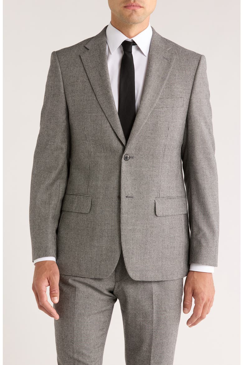 Houndstooth Wool Sport Coat, Main, color, BLACK/ WHITE