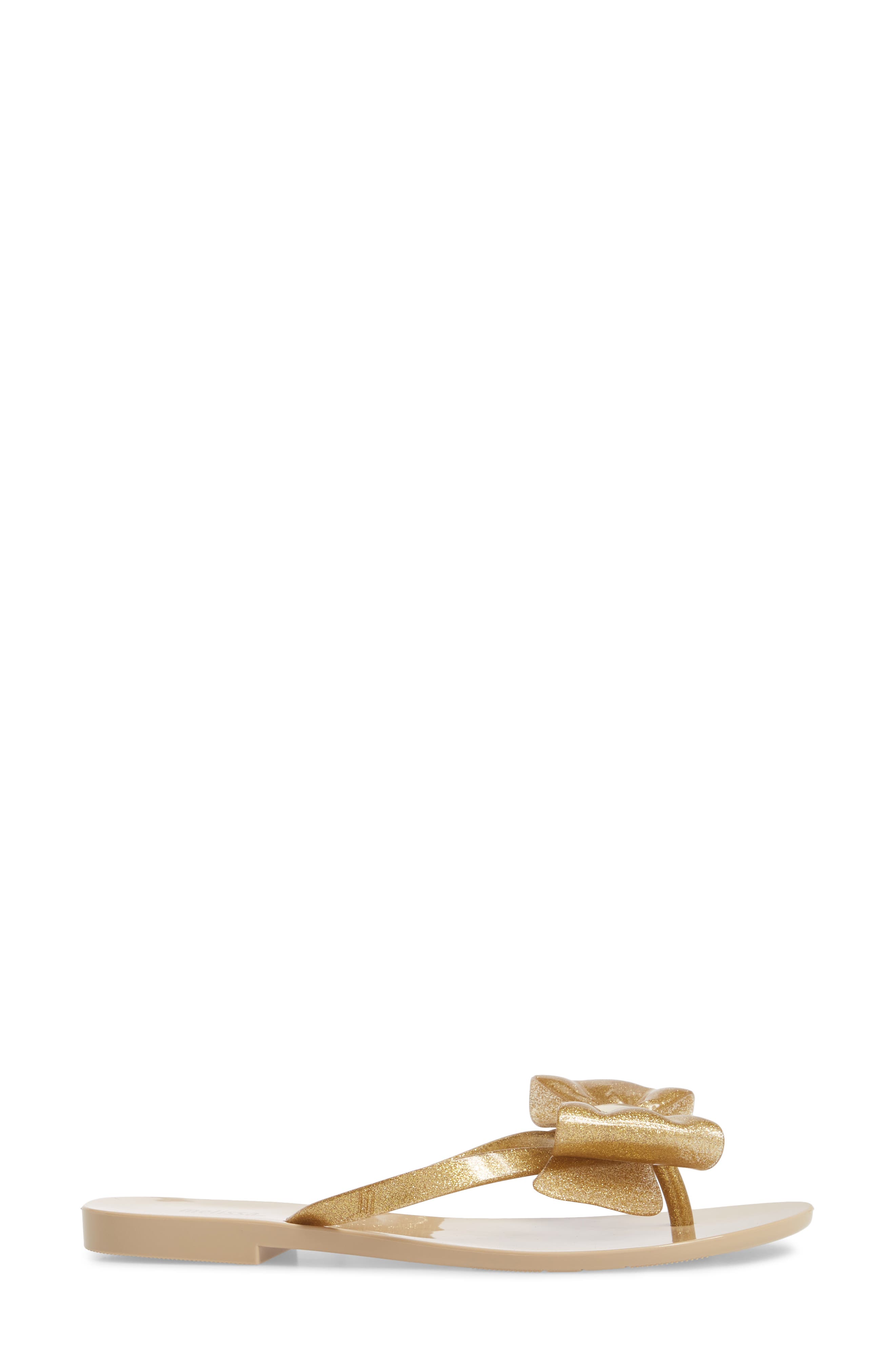 Harmonic Bow XIII Flip Flop, Alternate, color, BRIGHT GOLD SPARKLY