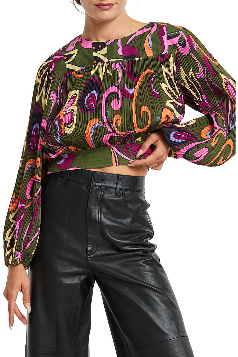 Cathy Long Sleeve Top, Main, color, GREEN MULTI