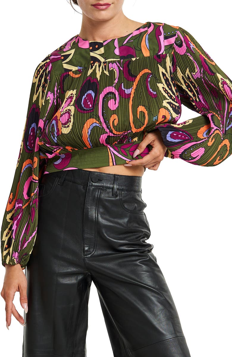 CIEBON Cathy Long Sleeve Top, Main, color, Green Multi