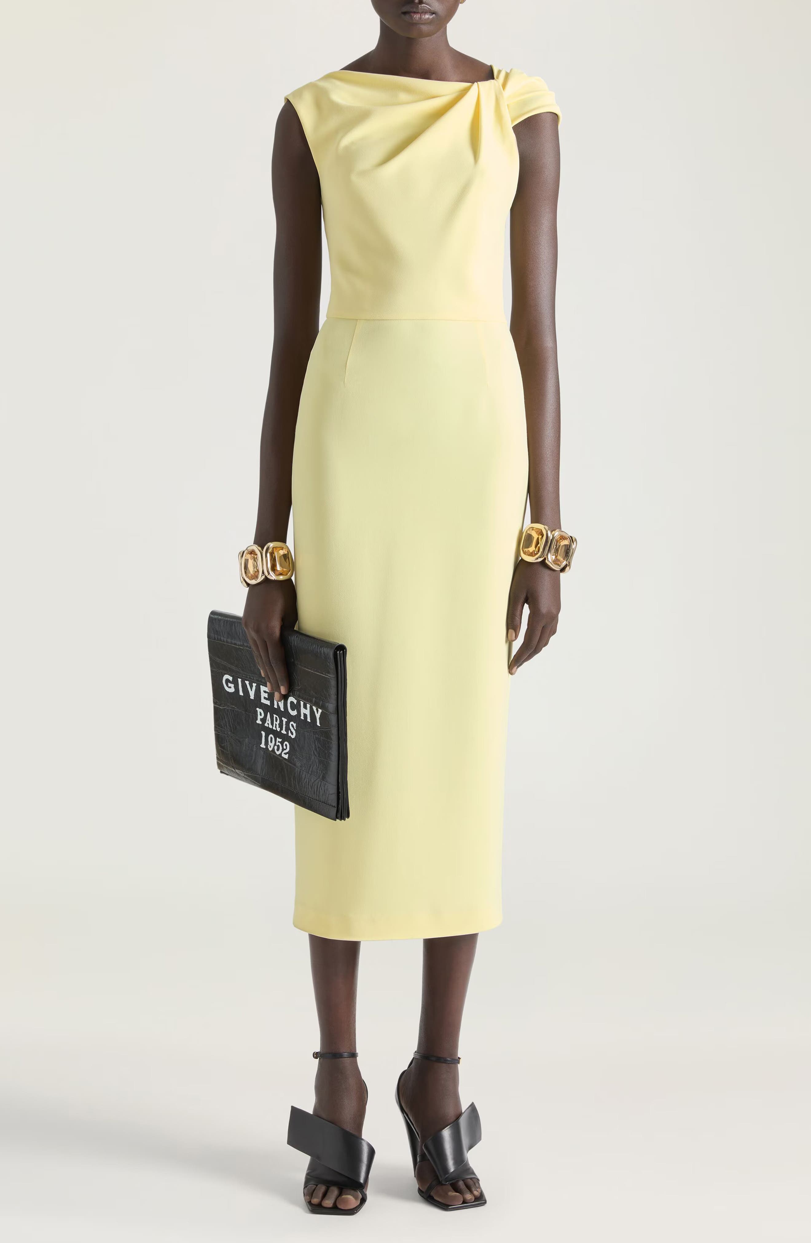 Givenchy Twisted Ribbon Ankle Strap Sandal, Alternate, color, Black