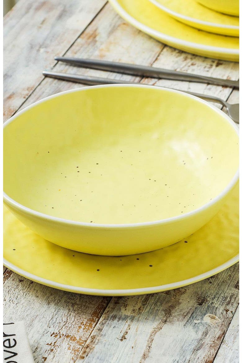 Elena Stoneware 4-Piece Bowl Set, Alternate, color, Yellow