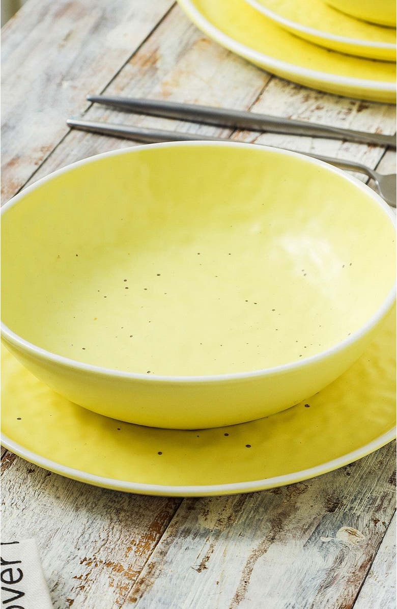 Stone Lain Elena Stoneware 4-Piece Bowl Set, Alternate, color, Yellow