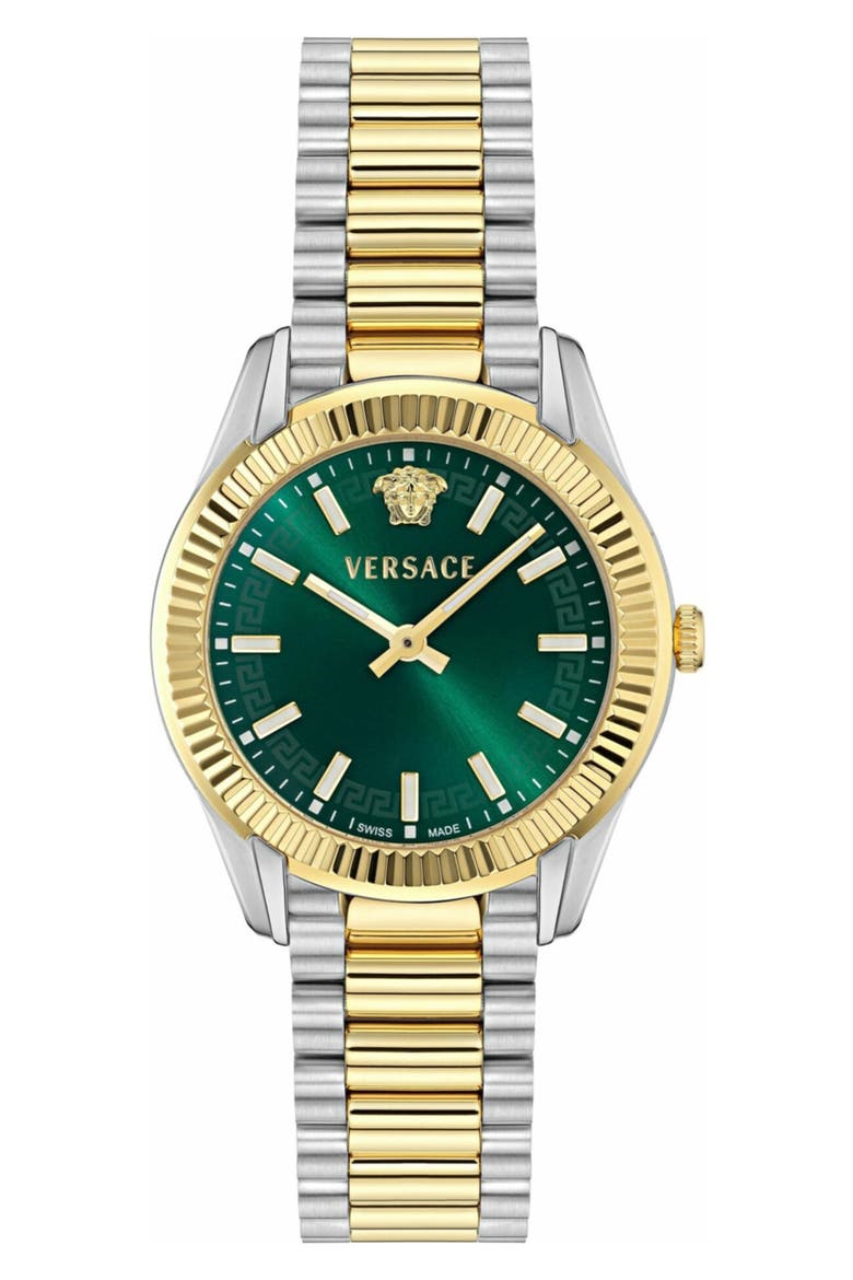 Apodis Two-Tone Bracelet Watch, 34mm, Main, color, GREEN/ TWO TONE