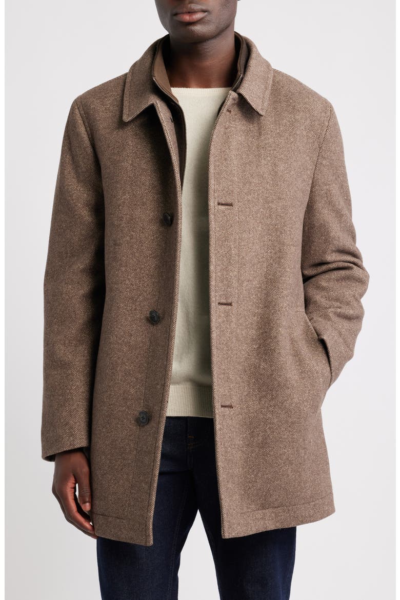 Macbeth Wool Blend Single Breasted Coat, Main, color, CHESTNUT PINDOT