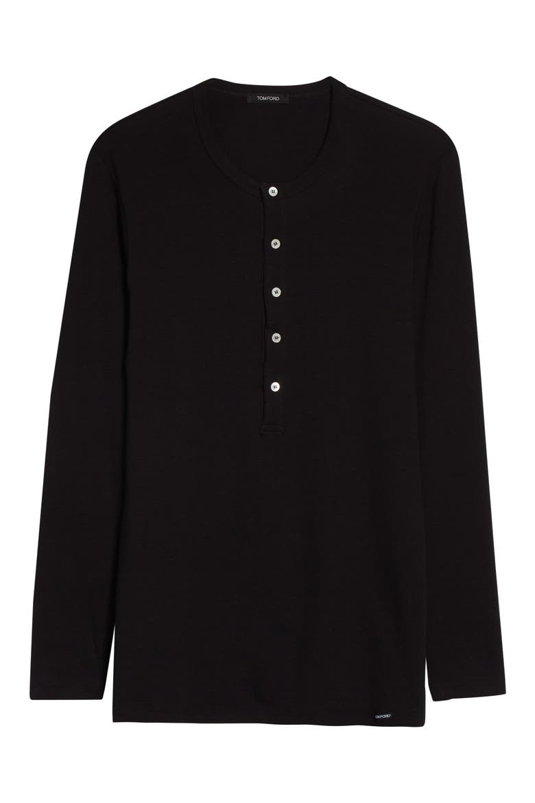 Cotton Knit Henley, Alternate, color, BLACK