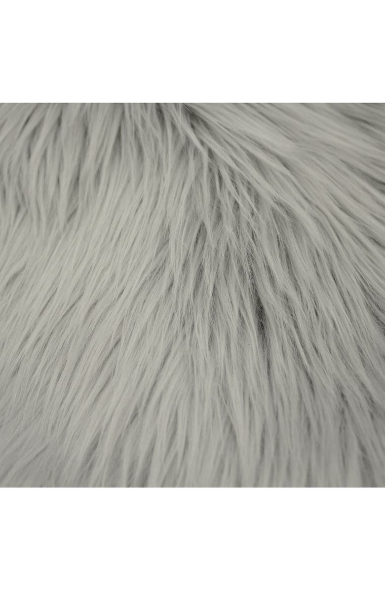 French Connection Sheepskin Faux Fur Accent Pillow, Alternate, color, Light Grey