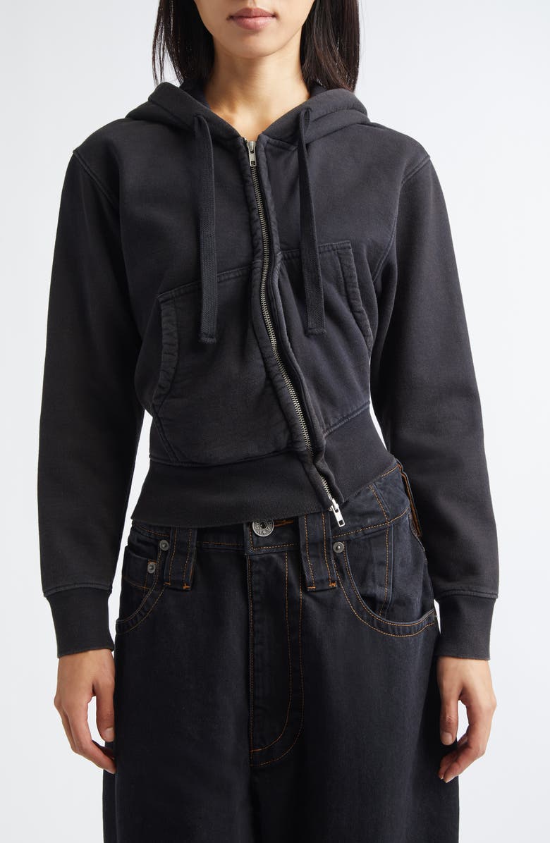 Vaquera Twisted Full Zip Hoodie, Main, color, Faded Black