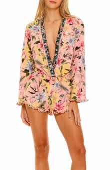 Agua Bendita Larissa Sally Long Sleeve Cover-Up Romper