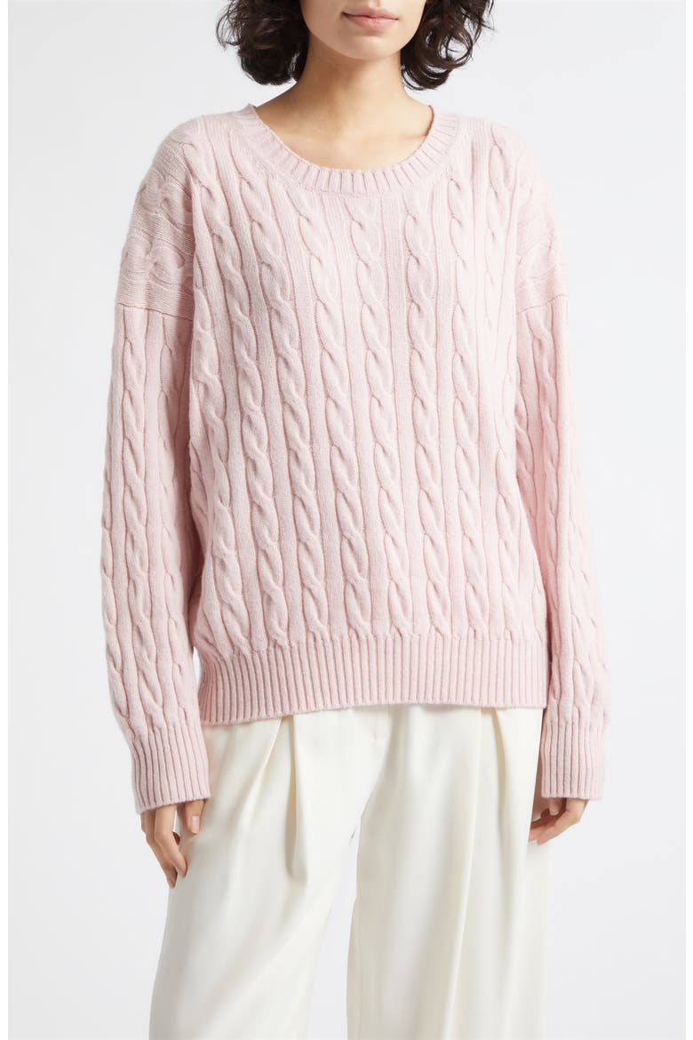 Kylesku Cashmere Crewneck Sweater, Main, color, ROSETTA PINK