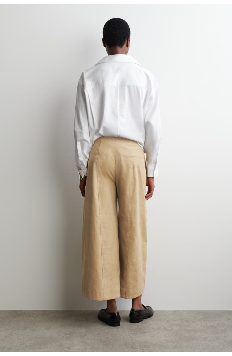 COS Corduroy Barrel-Leg Pants, Alternate, color, Beige