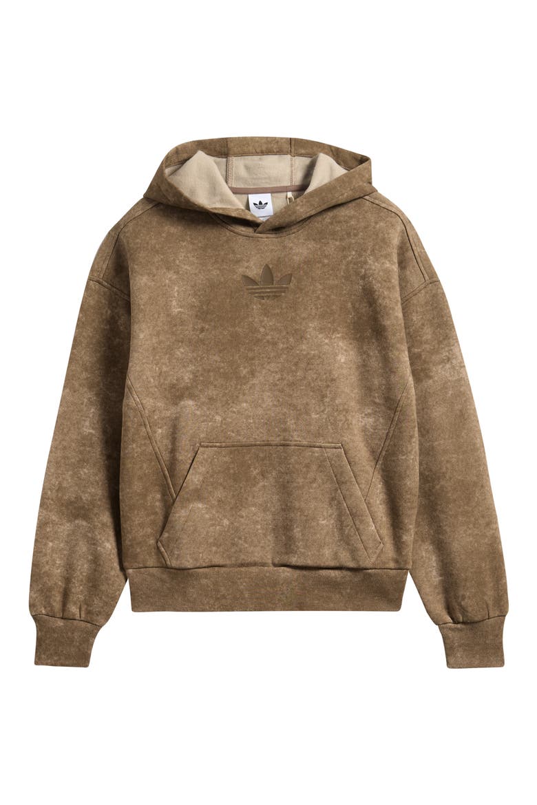 Kids' Trefoil Wash Hoodie, Main, color, MEDIUM BROWN