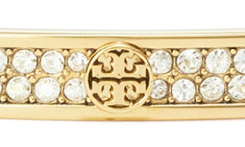 Tory Burch Miller Pavé Slim Cuff Bracelet In Gold