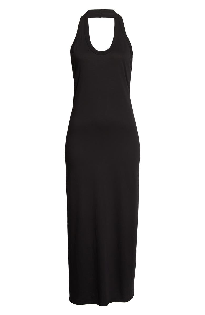 LOULOU DE SAISON Supima<sup>®</sup> Cotton Halter Neck Midi Dress, Alternate, color, 