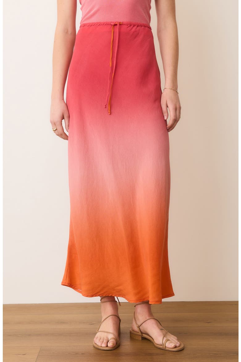 Gabriella Drawstring Maxi Skirt, Alternate, color, WARM OMBRE
