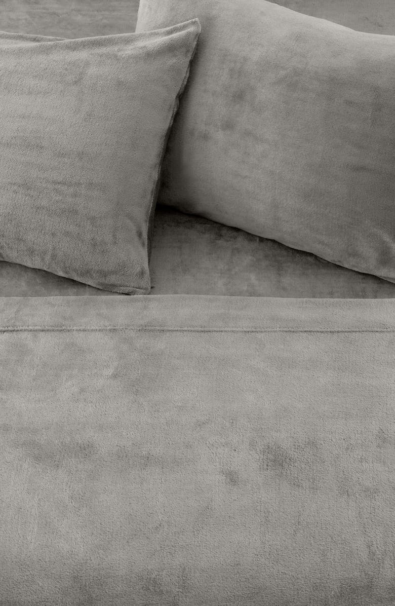 Woven & Weft Solid Plush Velour Sheet Set, Alternate, color, Grey