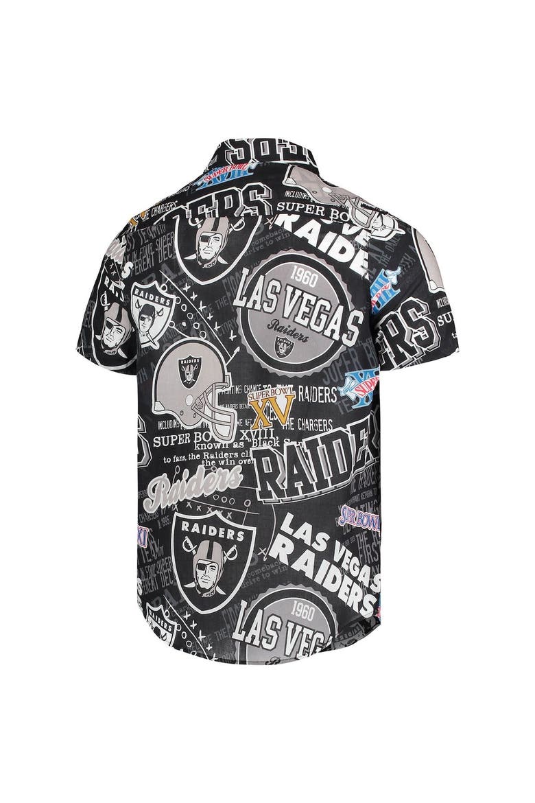 Men's FOCO Black Las Vegas Raiders Thematic Button-Up Shirt, Alternate, color, Black