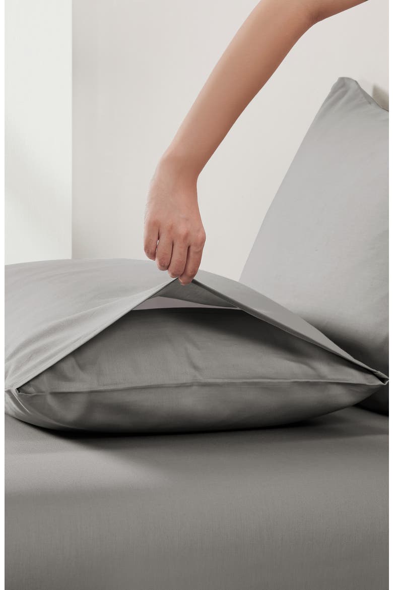 Set of 2 Pillowcases - Signature Comfort 100% Egyptian Cotton Percale, Alternate, color, Misty Gray