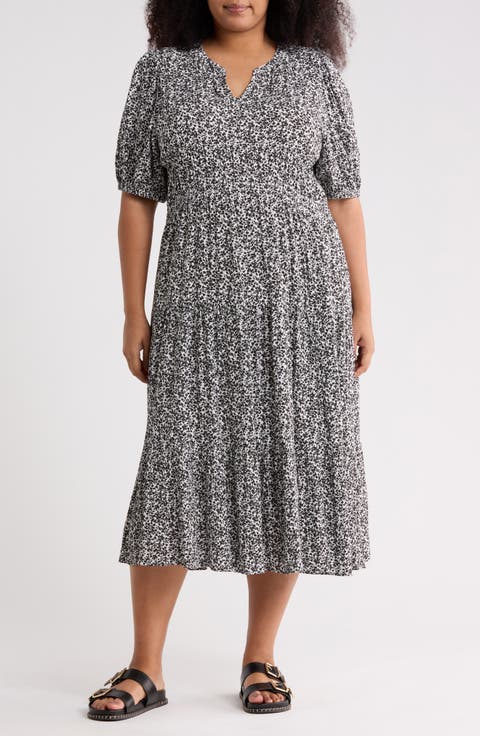 Crinkle Midi Dress (Plus)