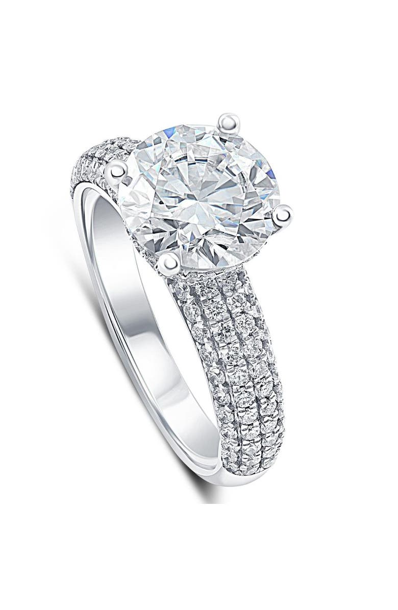 Bliss Diamond Certified 3.66Ct Micro Pave Diamond Engagement Ring 14k Gold Lab Grown, Alternate, color,