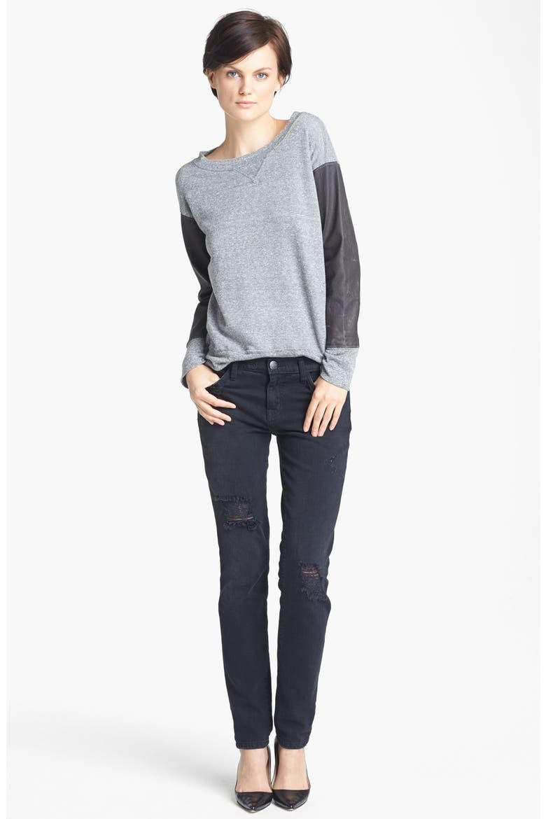 Heathered Slouchy Sweatshirt, Main, color, GREY