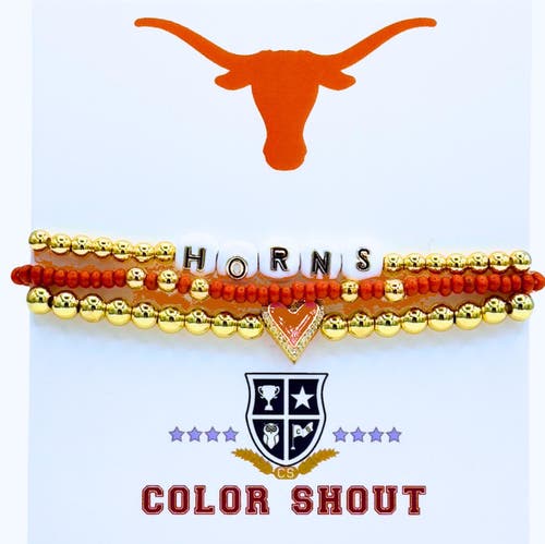 Color Shout University Of Texas Love My College Bracelet Stack In Gold