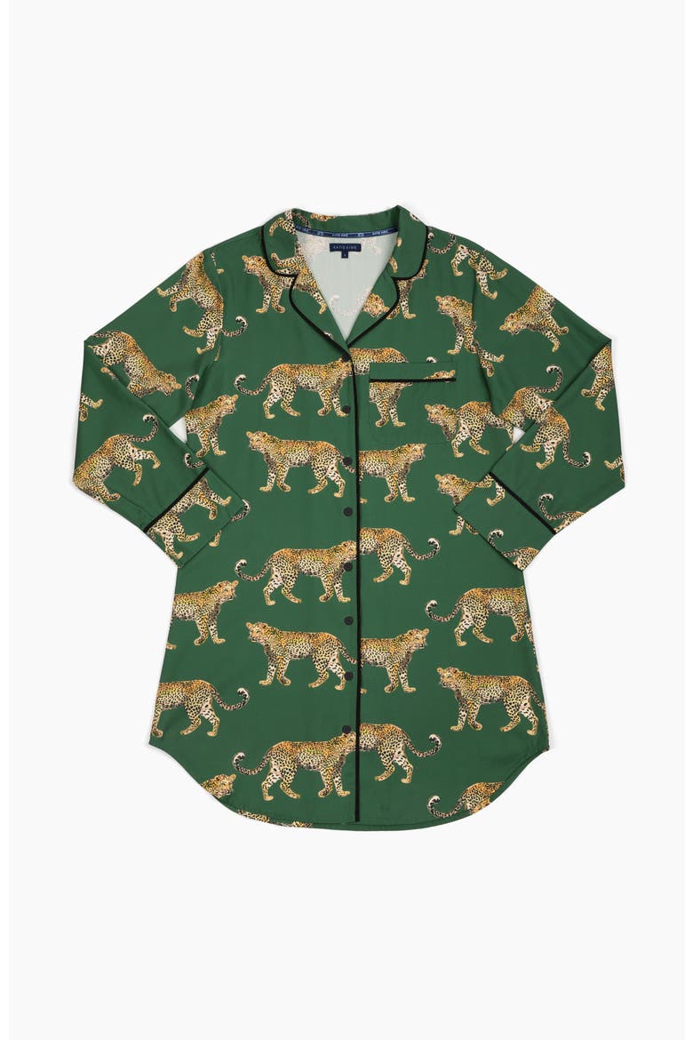 Cheetahs Sleep Shirt, Alternate, color, Dark Green