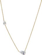 BY ADINA EDEN Lab Grown Diamond Embedded Double Pear Chain Necklace 14K