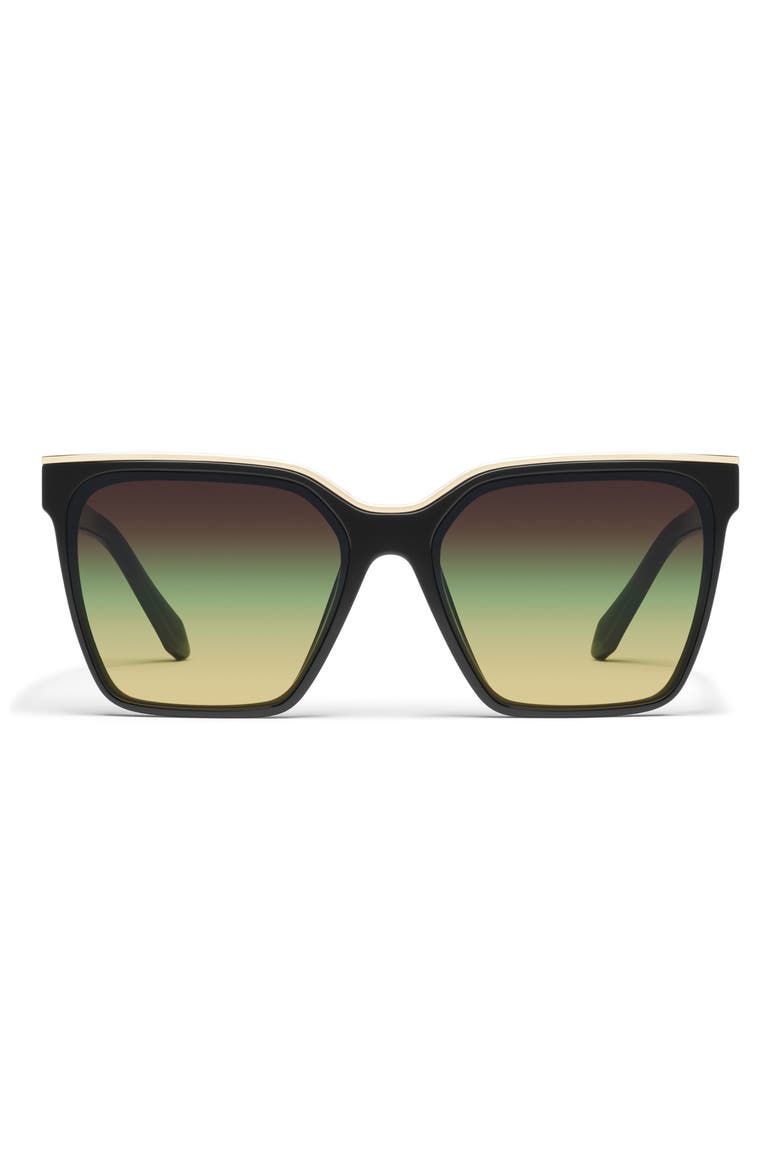 Level Up 60mm Square Sunglasses, Main, color, BLACK/ PISTACHIO GLOW