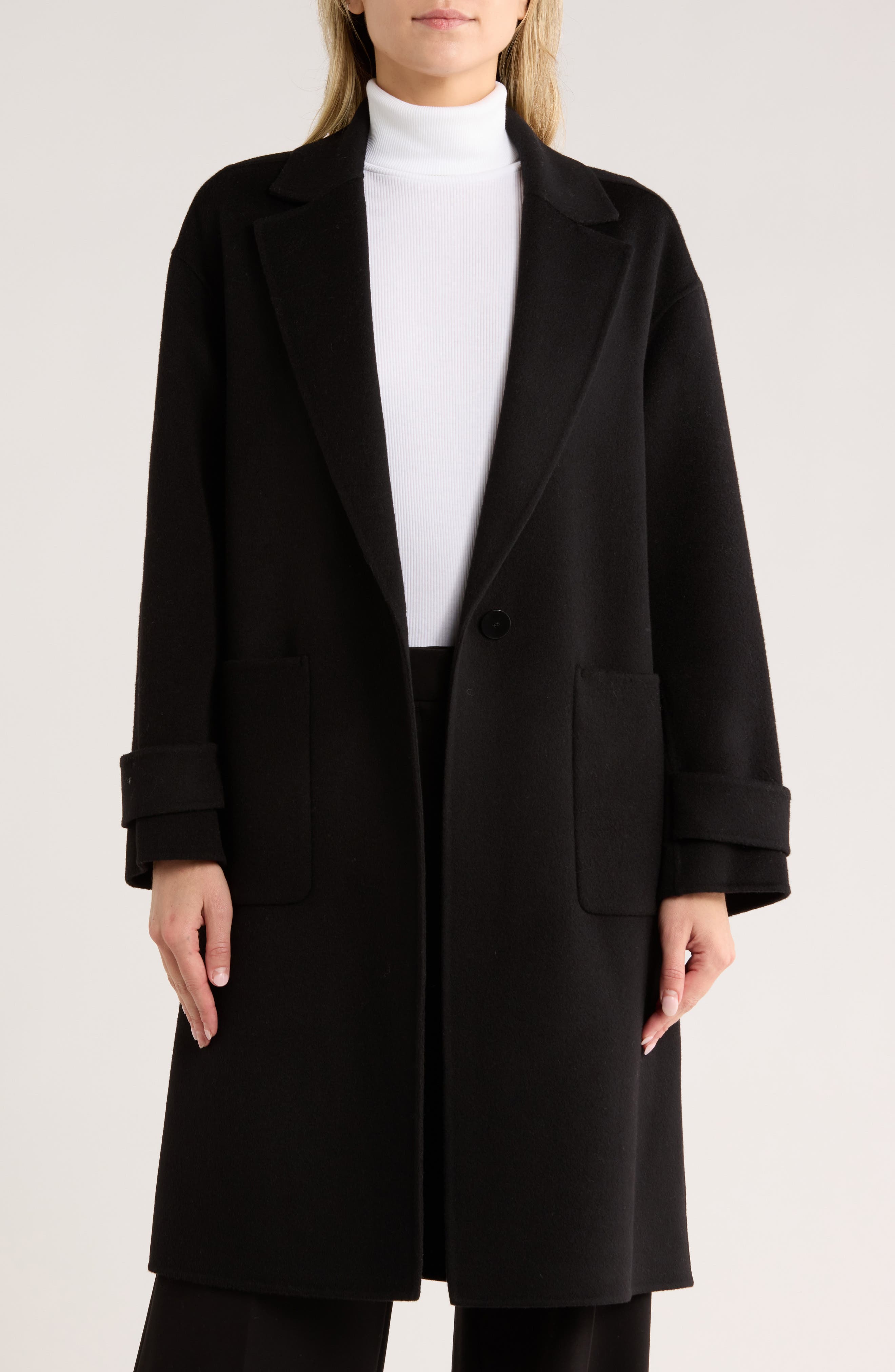 Theory Easy One-Button Wool & Cashmere Coat