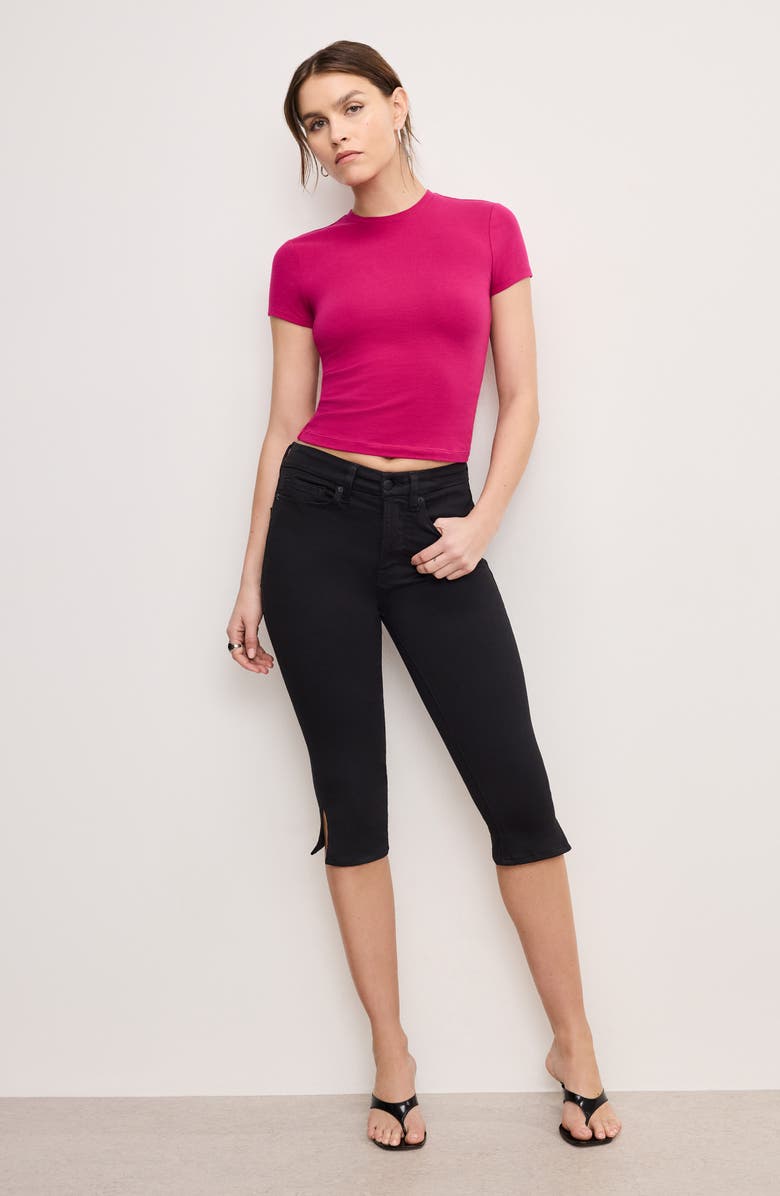 Good American Super Stretch Baby Tee, Alternate, color, Fuschia002