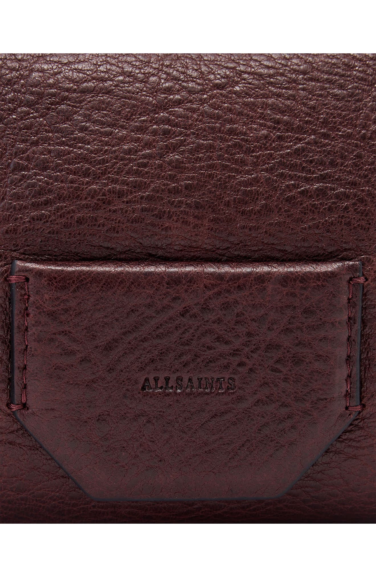 Ares Compact Leather Crossbody Bag, Alternate, color, BRNT UMBR RED/ SLVR
