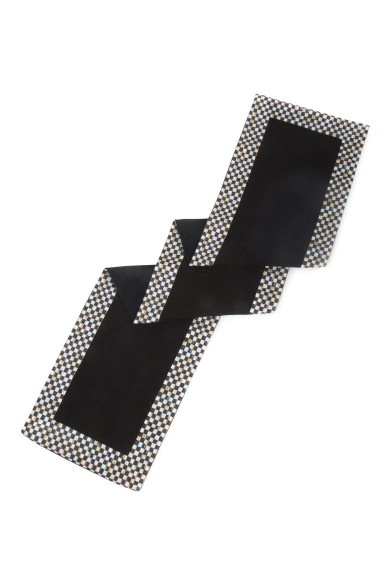 Courtly Check Table Runner, Alternate, color, BLACK/ WHITE