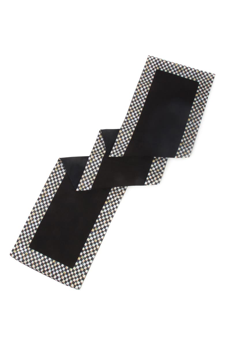 MACKENZIE CHILDS Courtly Check Table Runner, Alternate, color, Black/ White