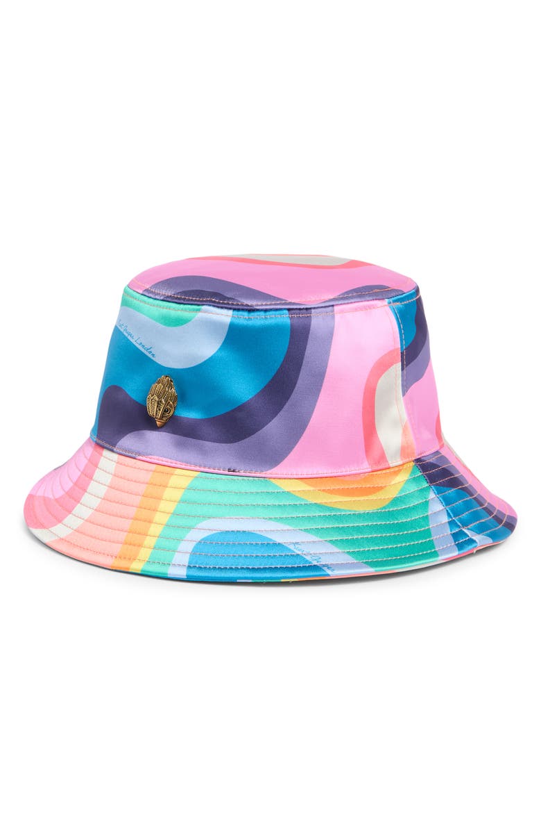 Kurt Geiger London Wave Print Bucket Hat, Main, color, Rainbow