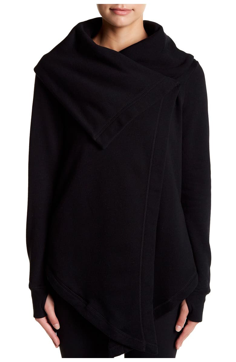 Z by Zella Shooting Star Drape Collar Cardigan, Alternate, color,