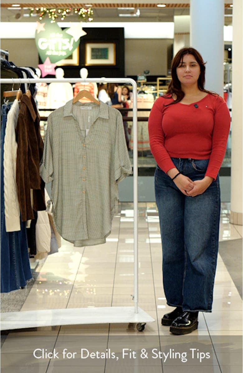 Wren Oversize Stripe Button-Up Shirt, sales video thumbnail