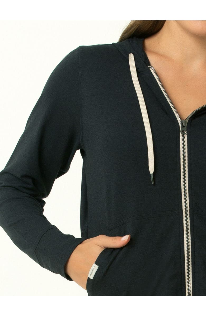 Single Stitch Lightweight Full Zip Hoodie, Alternate, color, Heather Black
