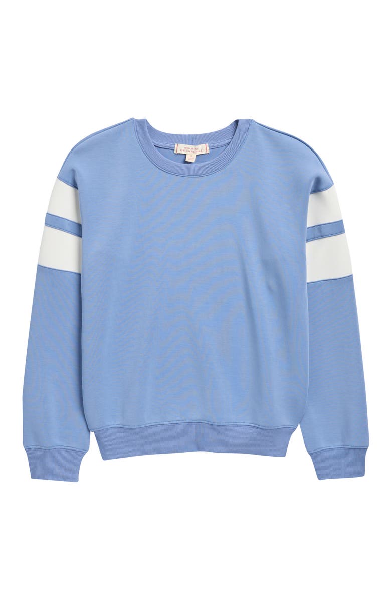 Walking on Sunshine Kids' Athlete Stripe Cloud Sweatshirt, Main, color, Marina