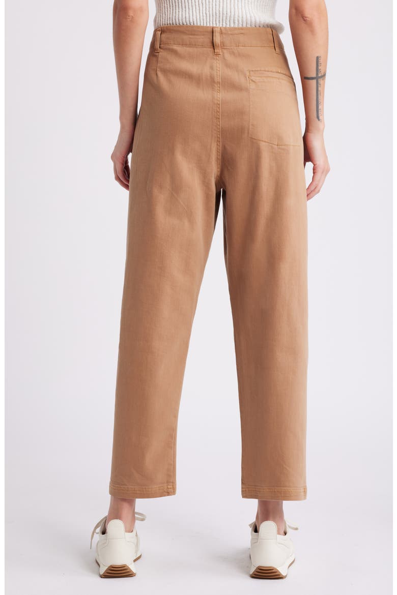 Twisted Leg Cotton Blend Pants, Alternate, color, BROWN BEAR