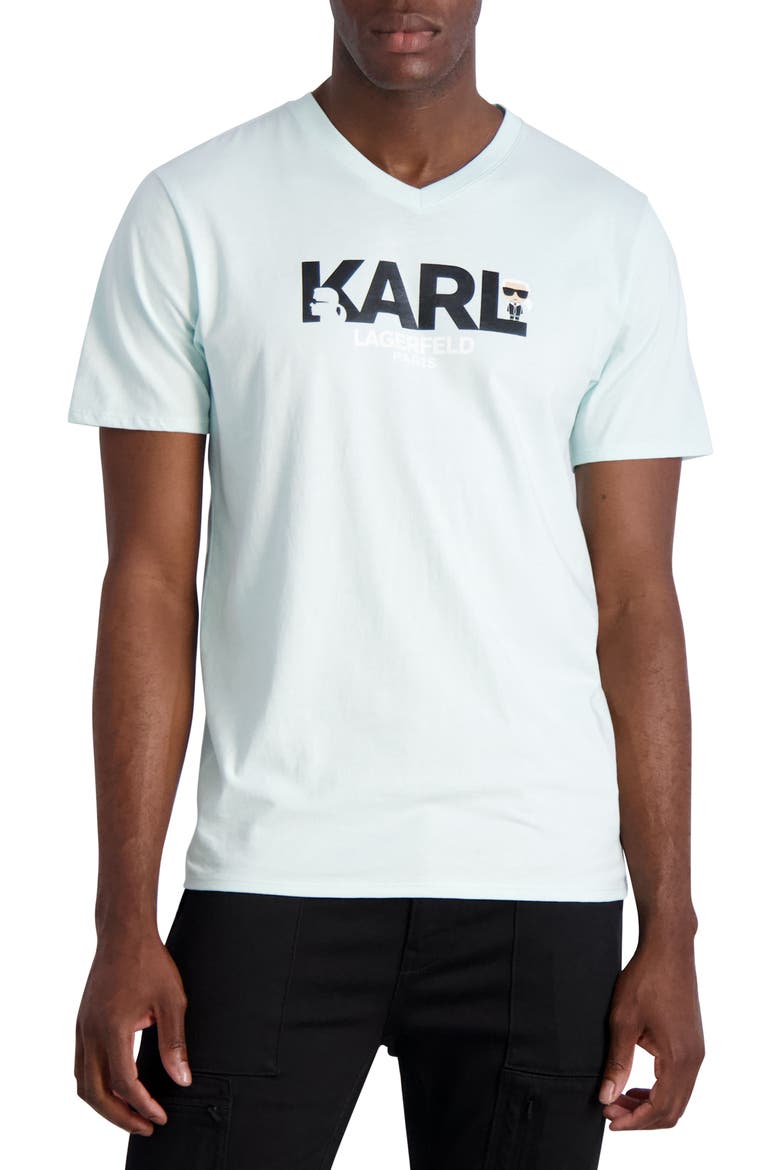 V-neck Logo Tee, Main, color, SHARKSKIN