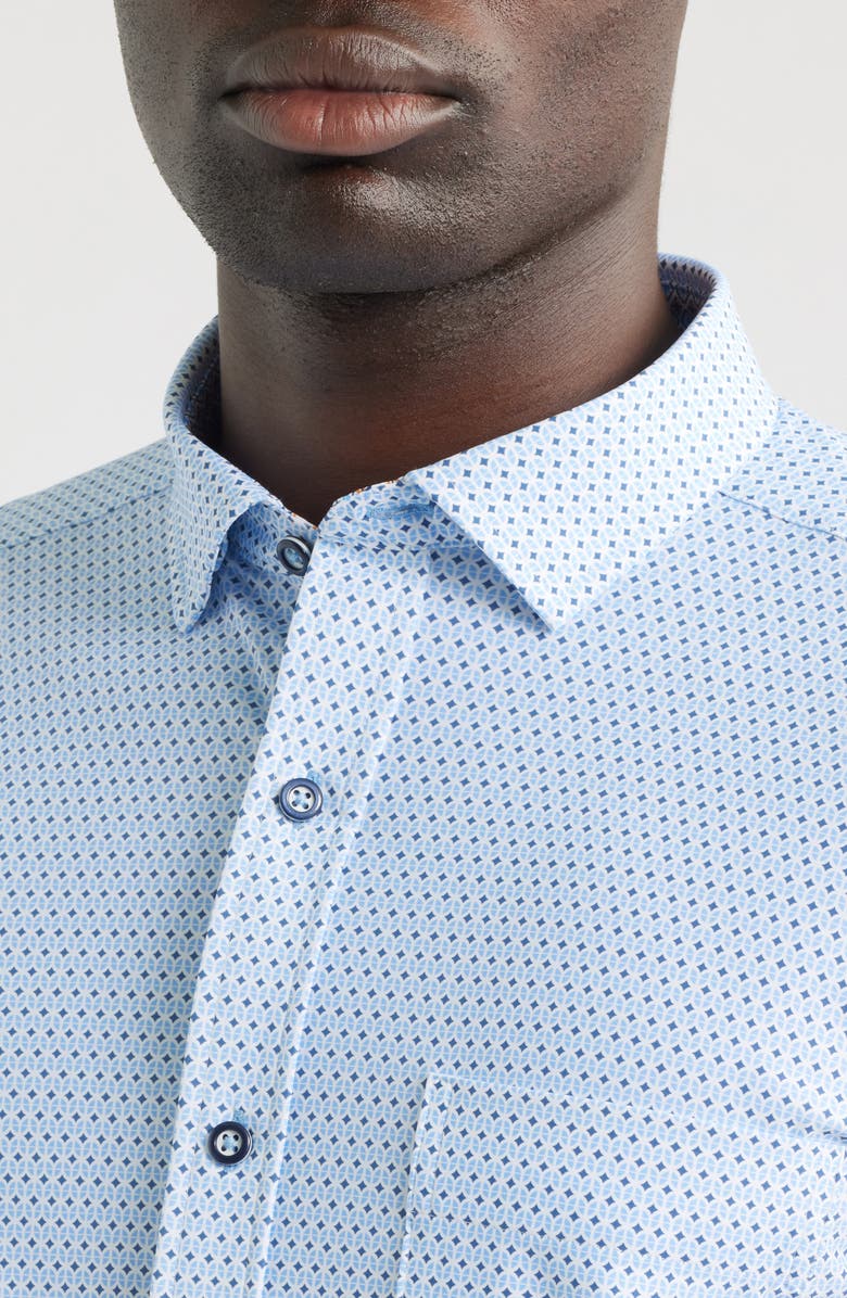 Johnston & Murphy XC Motion Performance Knit Button-Up Shirt, Main, color, 