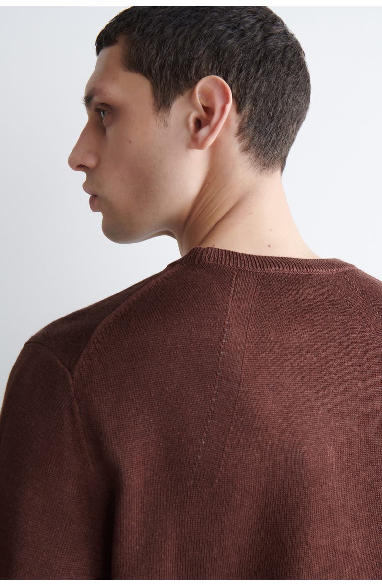 COS Knitted Linen Crew-Neck Sweater, Alternate, color, Brown